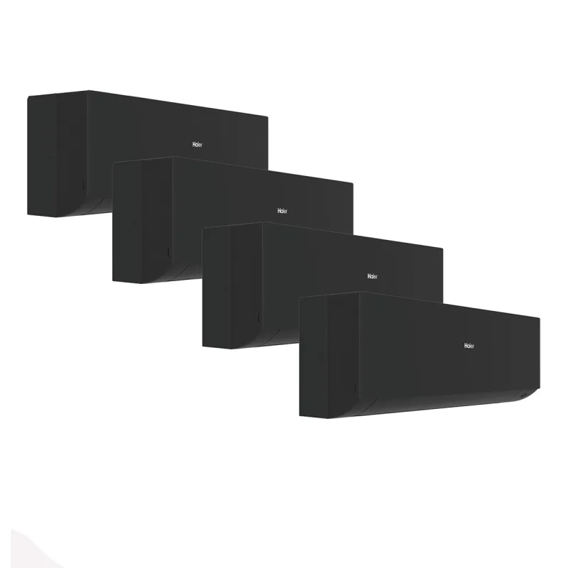 Haier - Aire acondicionado Multisplit 4x1 Haier Inverter con 2.408 frig/h + 2.408 frig/h + 2.408 frig/h + 3.010 frig/h - Expert 25+25+25+35/75 Negro.