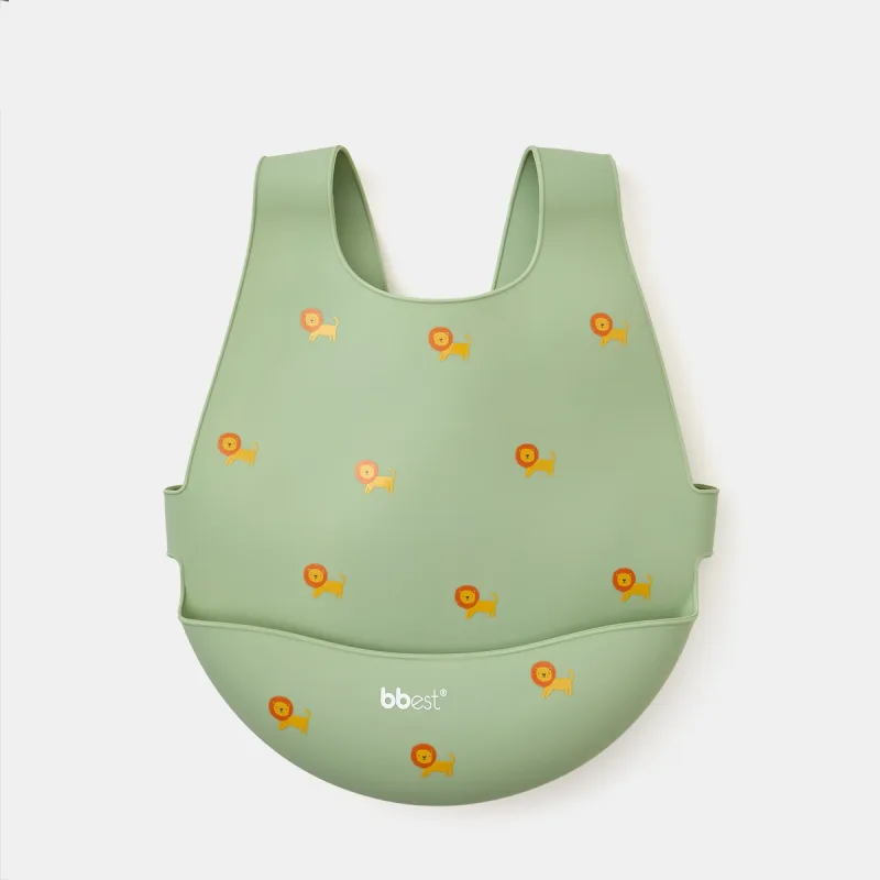 bbest - Babero Bbest silicona leones Bbest cierre en espalda.