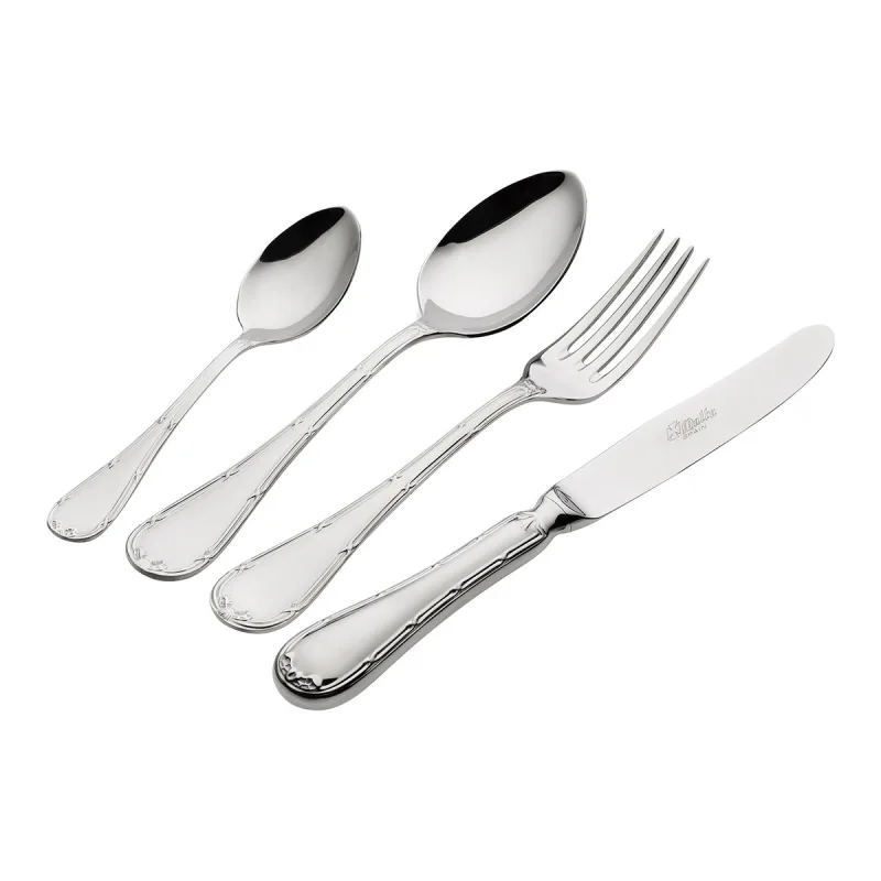 Cruz de Malta - Cubertería de 113 piezas con cuchillo enmangado Marina Cruz de Malta.