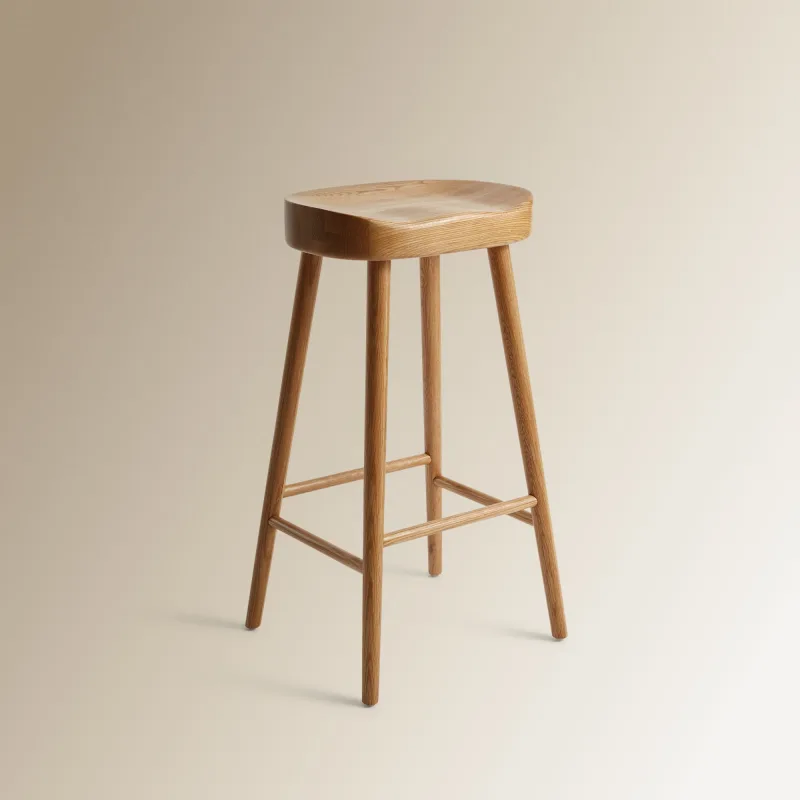 El Corte Inglés - Room - Taburete de madera de roble Dani.