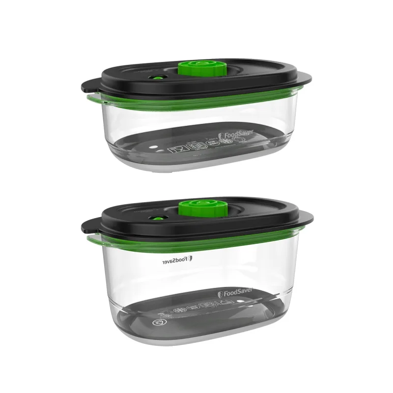 Foodsaver - Pack de 2 recipientes FoodSaver Fresh Containers FFC025X para envasado al vacío.