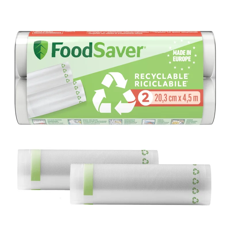 Foodsaver - Pack 2 rollos para envasar al vacío FoodSaver FSRE2002X-01.