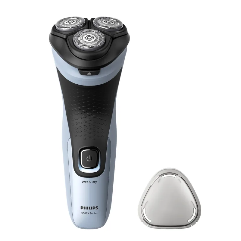 Philips - Afeitadora eléctrica Philips Serie X3000, 40 min autonomía, máquina de afeitar hombre en seco y mojado, cabezales flexibles 4D.