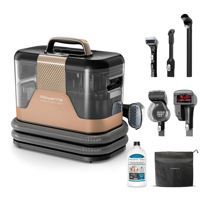 Rowenta - Aspirador Quitamanchas Rowenta Clean It Hot & Cold IN7021 pulveriza, friega y aspira.