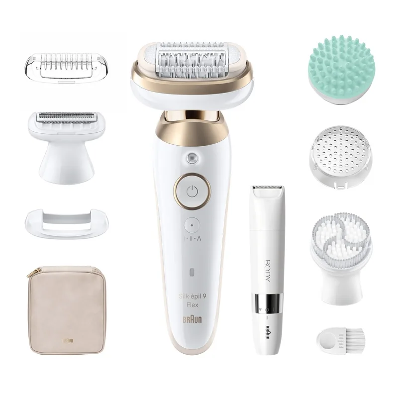 Braun - Depiladora eléctrica Braun Silk-épil 9 Flex SkinSpa, con cabezal 360, uso en seco y húmedo.