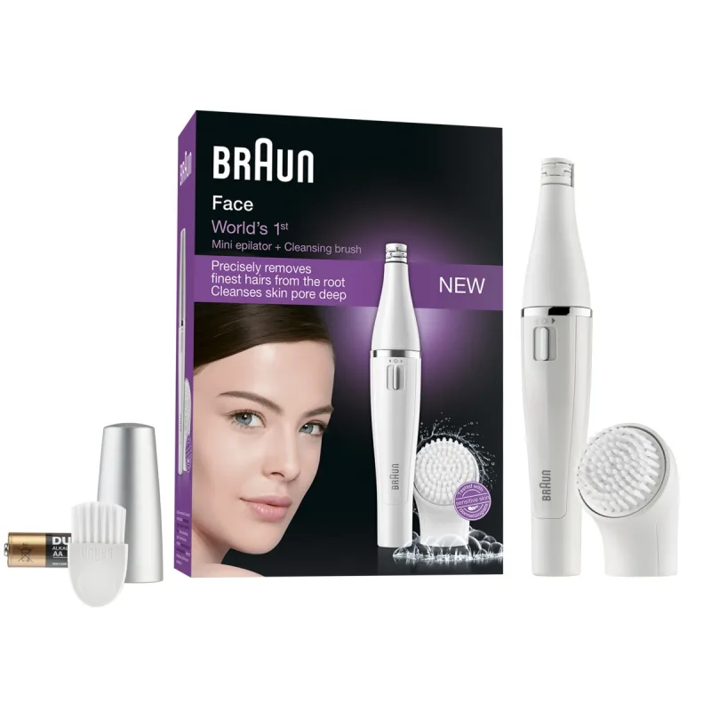 Braun - Braun Face 810 - Depiladora facial con cepillo limpiador facial, blanco.