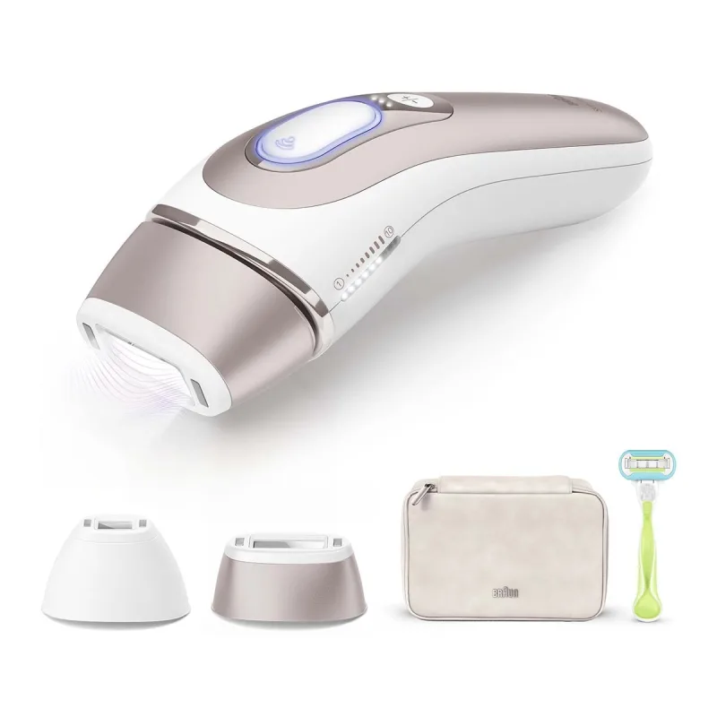 Braun - Depiladora IPL para mujer Braun Skin i·expert Smart IPL PL7147 para cuerpo y cara, 2 cabezales.