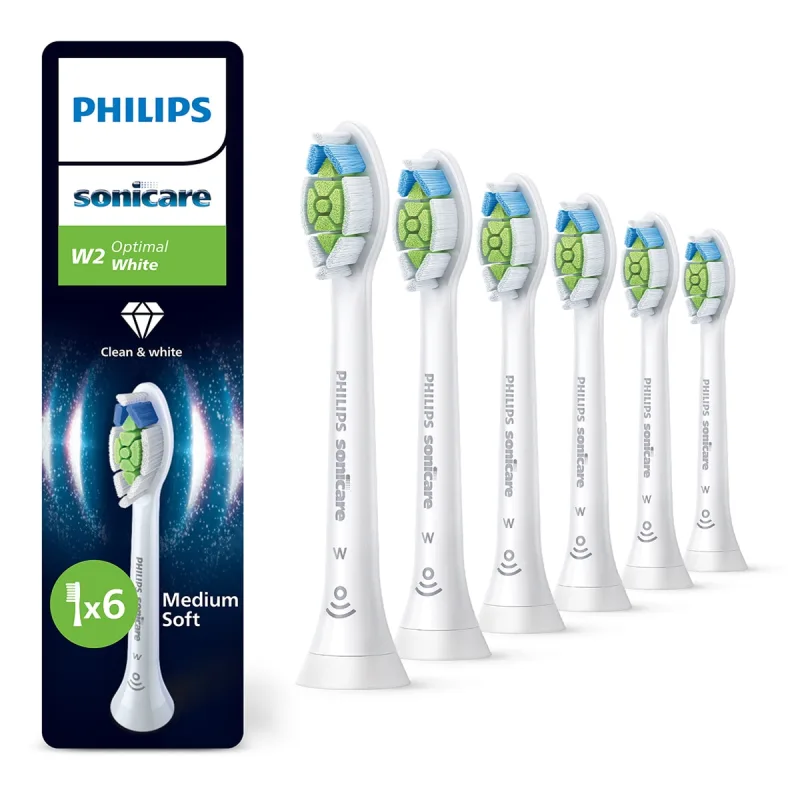 Philips - Pack de 6 cabezales de recambio Philips Sonicare Optimal White, cepillo eléctrico.