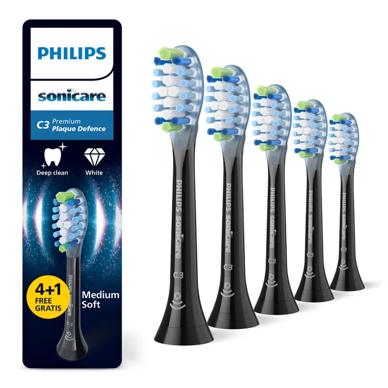 Philips - Pack de 5 cabezales de recambio Philips Sonicare Premium defensa placa, cepillo eléctrico.