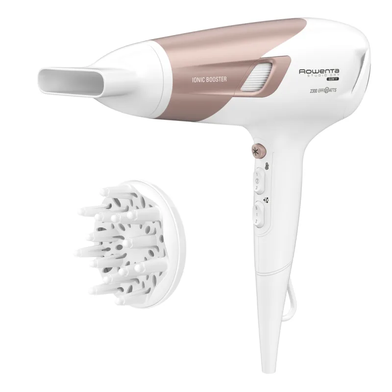 Rowenta - Secador de pelo Rowenta CV5830F0 Studio Dry Glow con tecnología iónica.