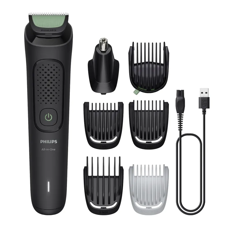 Philips - Recortadora 7 en 1 Philips Serie 3000, para barba, pelo y cuerpo, 70 min autonomía.