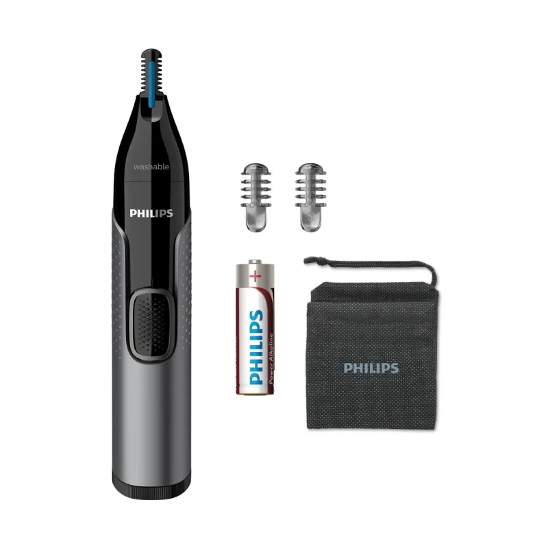 Philips - Cortapelos nariz, orejas y cejas Philips Serie 3000, lavable y con pilas.