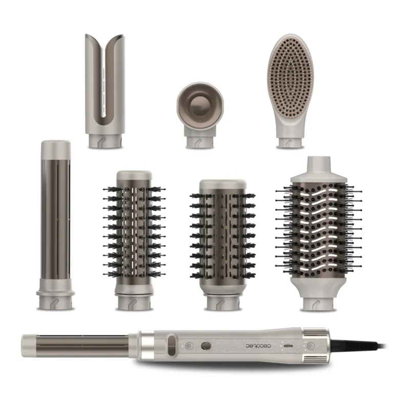 Cecotec - Moldeador Cecotec CeramicCare 18 en 1 AirGlam Gyro con motor brushless y función rotativa.