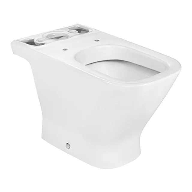 Roca - Taza de pie para inodoro de tanque bajo con salida horizontal.