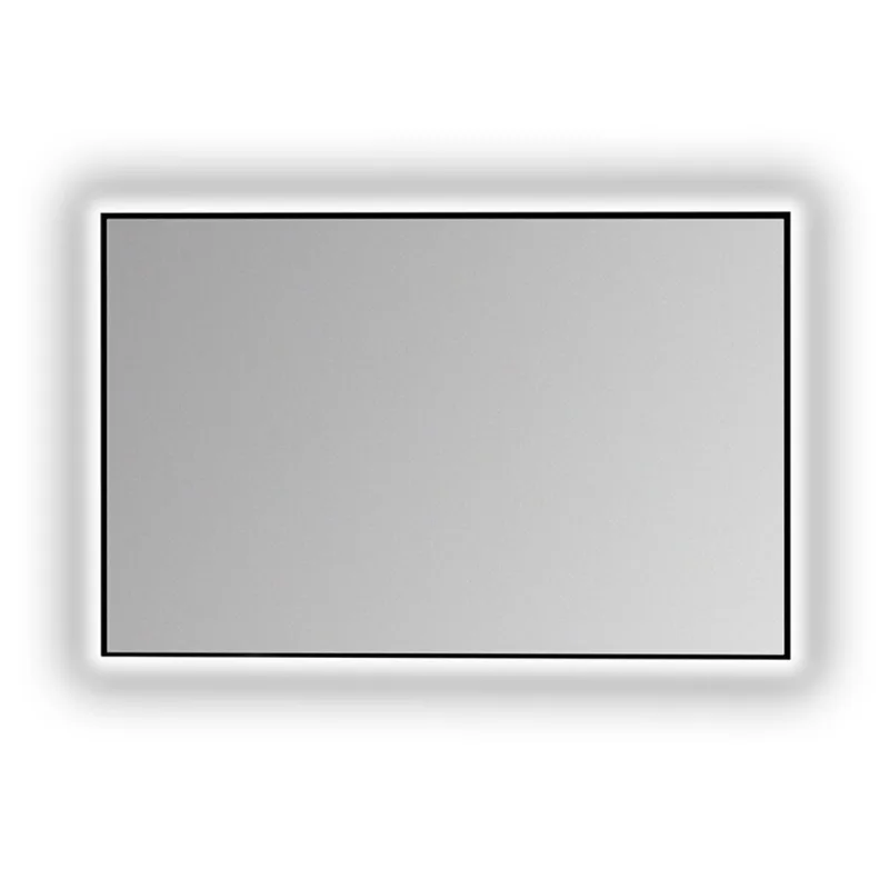 Bathstage - Espejo de baño con marco de aluminio negro y luz perimetral Bathstage.