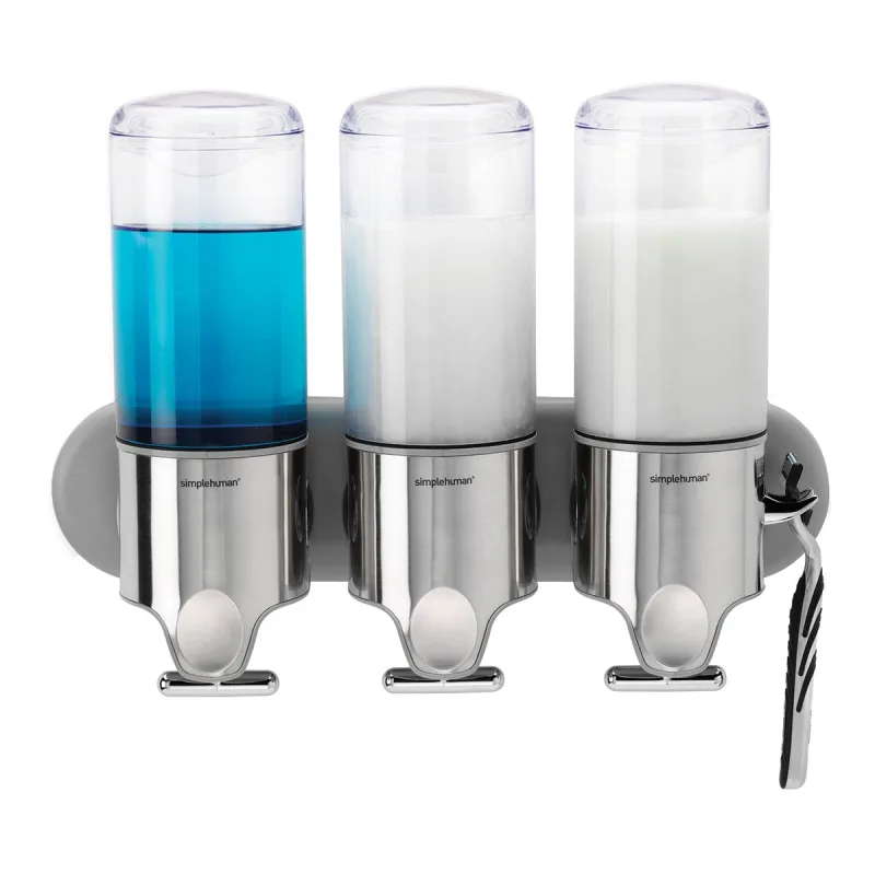 Simplehuman - Dosificador triple de jabón para pared Beauty Simplehuman.