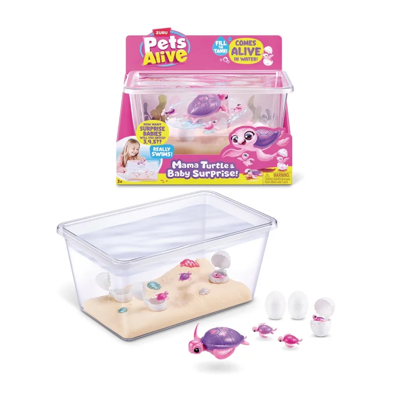Zuru - Mamá Tortuga electrónica con sus bebés sorpresa Pets Alive.