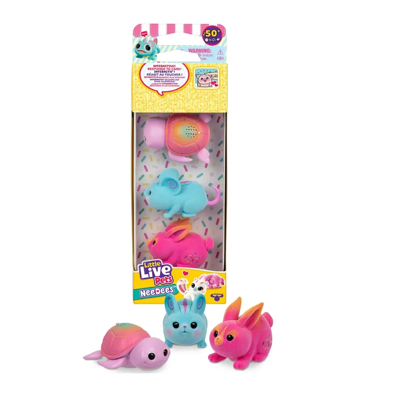 Little Live Pets - Peluche interactivo NeeDees pack de 3 Little Live Pets Moose.