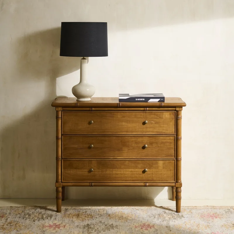 El Corte Inglés - Cómoda de madera de pino con 3 cajones Bamboo El Corte Inglés.