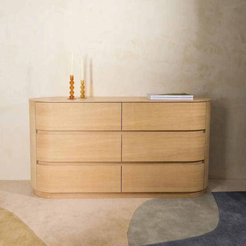 El Corte Inglés - Room - Cómoda de madera de roble con 6 cajones Owen.