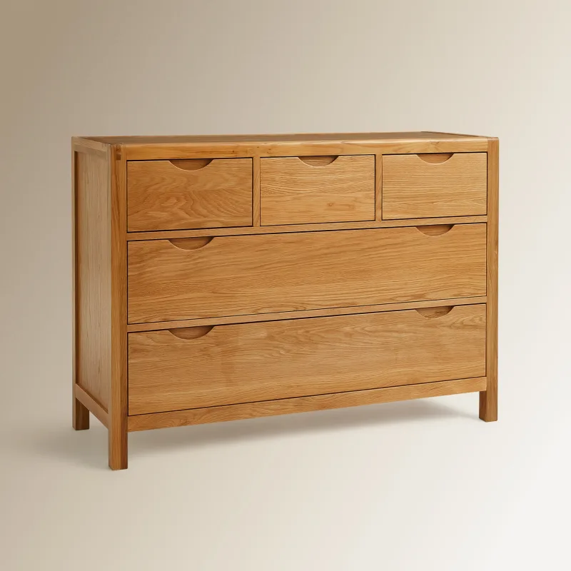 El Corte Inglés - Cómoda de madera de roble con 5 cajones Nordic.