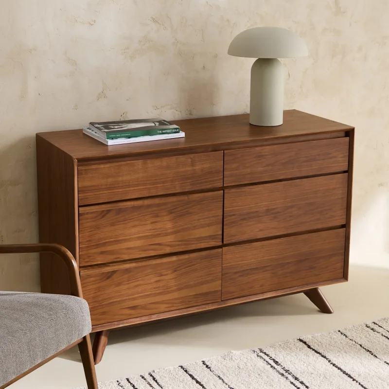 El Corte Inglés - Room - Cómoda de madera de nogal con 6 cajones Antón Room - El Corte Inglés.