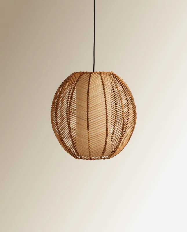 El Corte Inglés - Lámpara de techo de mimbre artesanal Leek El Corte Inglés.