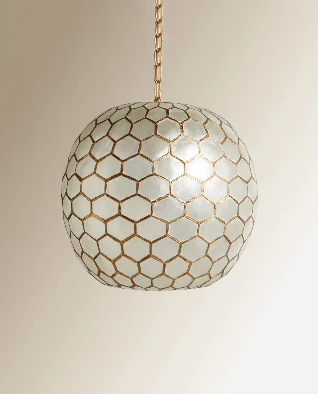 El Corte Inglés - Lámpara de techo hexagonal en nácar Capiz El Corte Inglés.