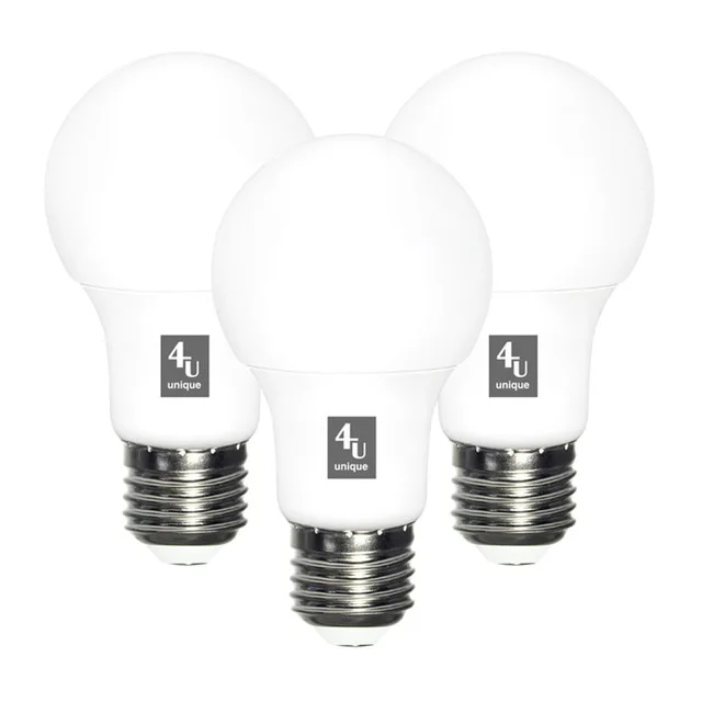 4Unique - Pack 3 bombillas LED SMD Estándar E27 7 W 810 lm 4000 K 450203A 4UNIQUE.