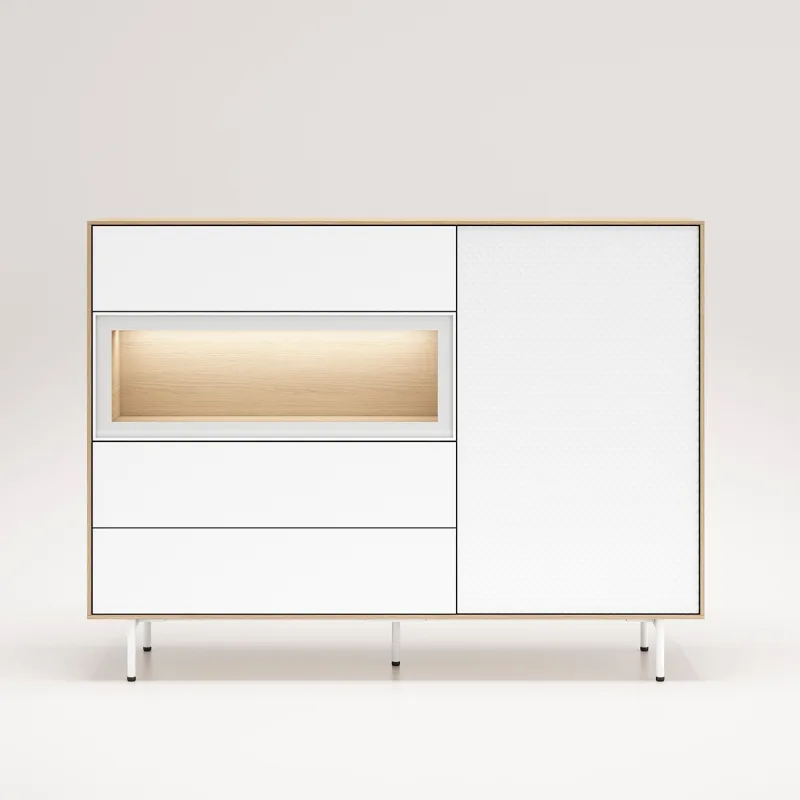 El Corte Inglés - Aparador con cajones y 1 puerta de vidrio Evolution 2.0.