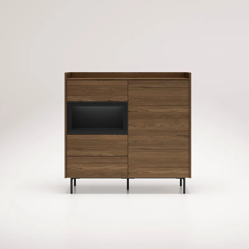 El Corte Inglés - Aparador con 3 cajones, 1 puerta y nicho con vidrio Evolution 2.0.