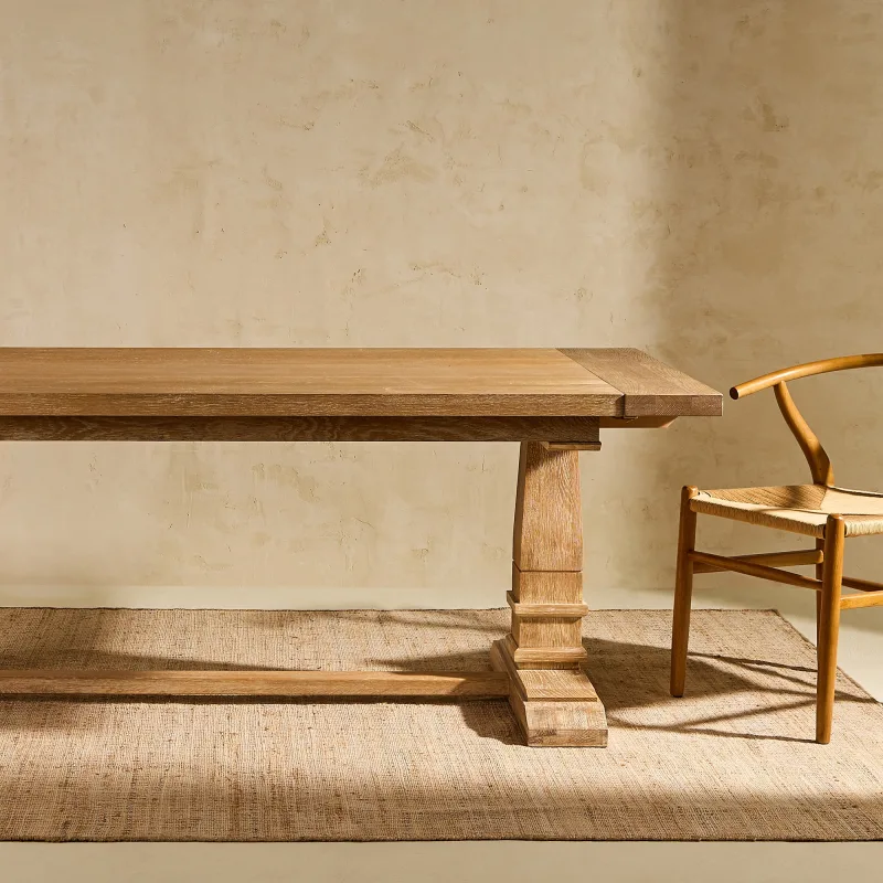 El Corte Inglés - Mesa extensible de madera de roble Vintage.