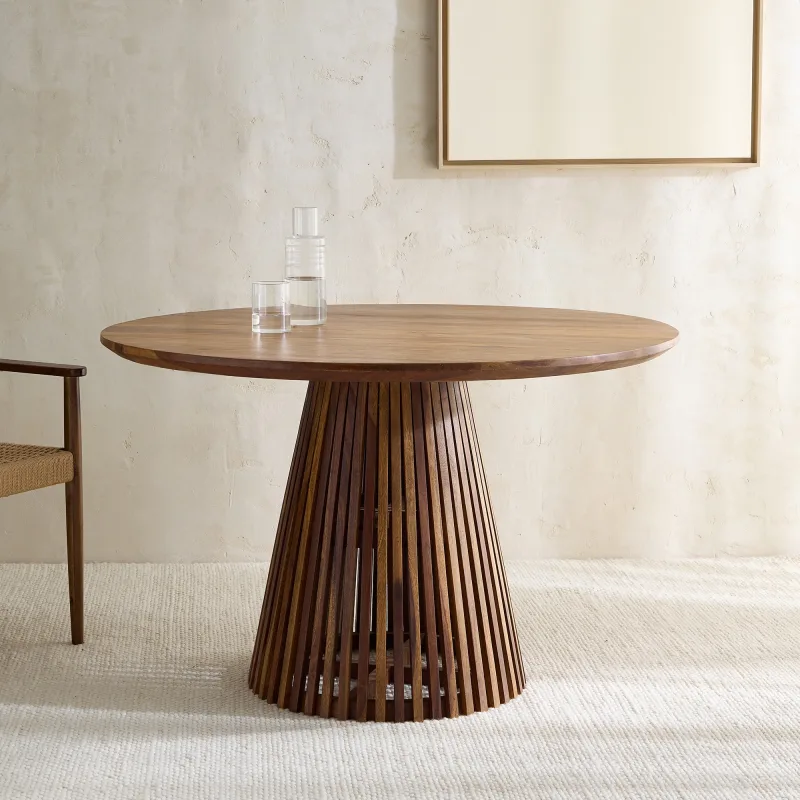 El Corte Inglés - Mesa redonda de madera de palisandro Bruno.