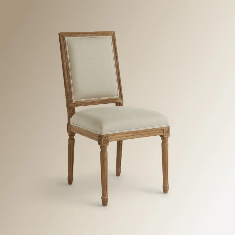 El Corte Inglés - Silla de madera de roble tapizada en lino Fulham.