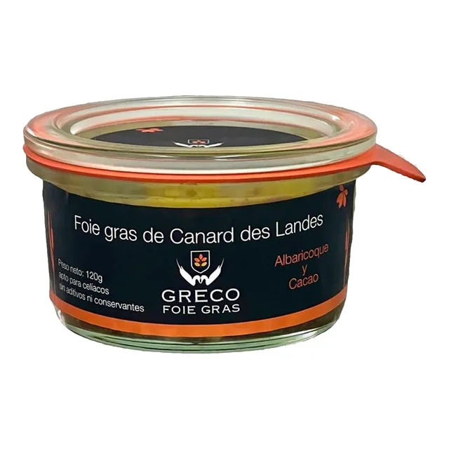 Greco - Foie gras de pato mi cuit con albaricoque y cacao Greco.