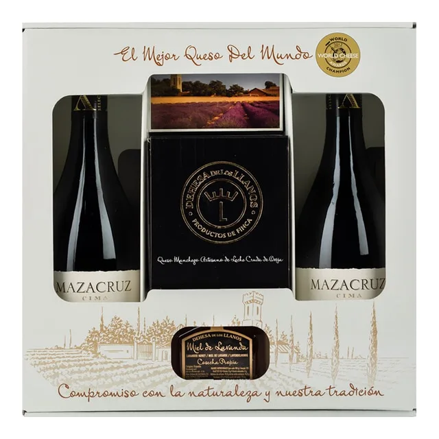 Dehesa de los Llanos - Estuche gourmet selección vino, queso y miel Dehesa de los Llanos.