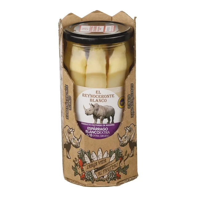 El Reynoceronte blanco - Espárragos blancos extra gruesos El Reynoceronte blanco IGP Navarra 6/8 piezas.