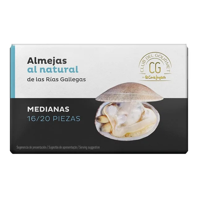 Club del Gourmet - Almejas de las rías gallegas al natural 16-20 piezas Club del Gourmet.