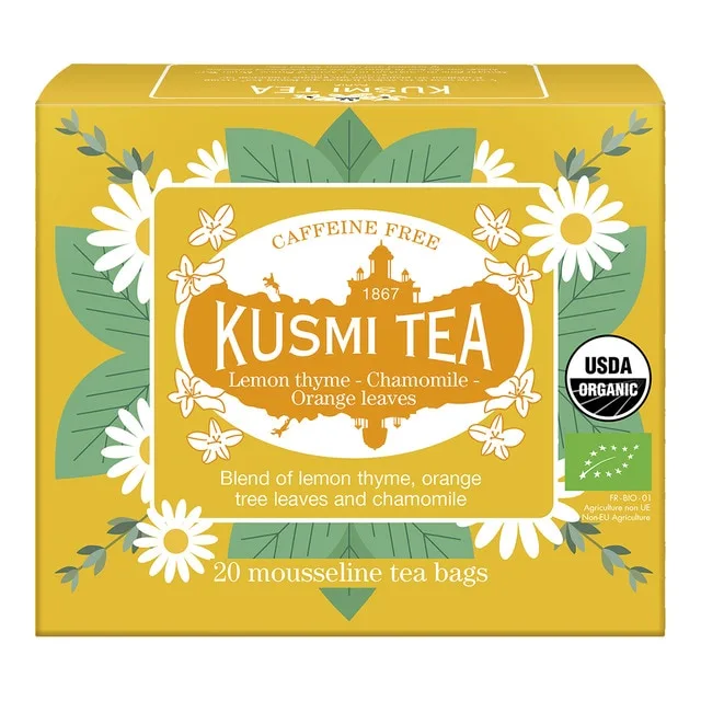 Kusmi Tea - Infusión de manzanilla, tomillo y limón Kusmi Tea 20 bolsitas.