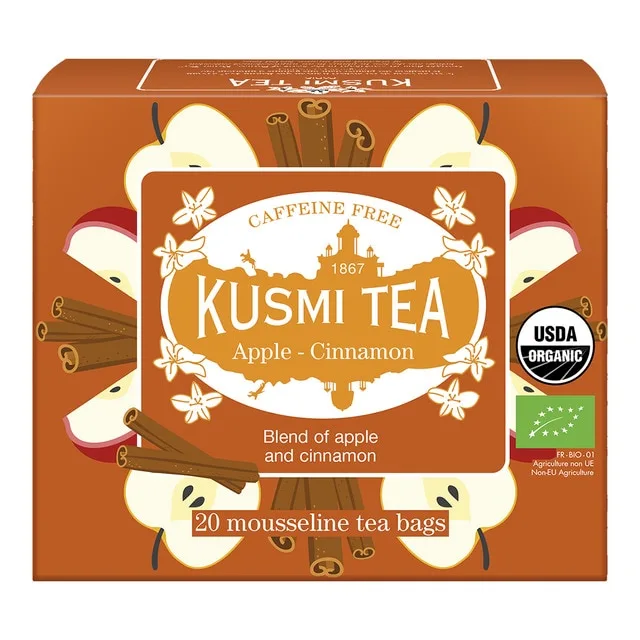 Kusmi Tea - Infusión de manzana y canela bio Kusmi Tea 20 bolsitas.