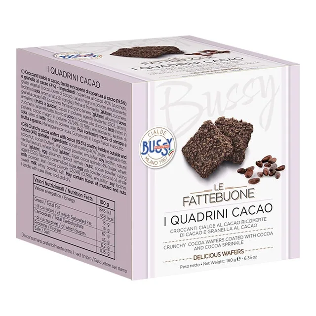 Bussy - Galletas Wafer crunchy cuadrados de cacao Bussy.