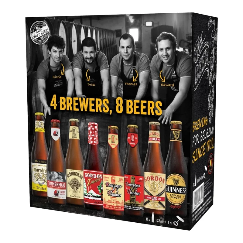 The Finest Beer Selection - Estuche de 8 cervezas The Finest Beer Selection con regalo de abridor de botellas.