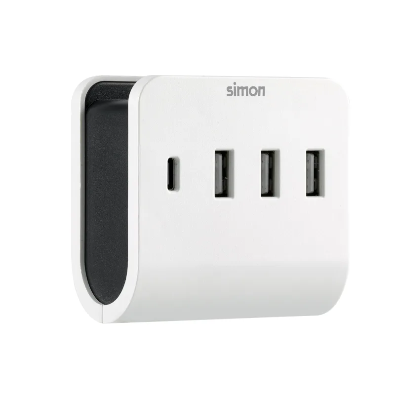 SIMON - Adaptador 1 USB + 3 USB A con Soporte para Smarpthone Smart Charge Simon.