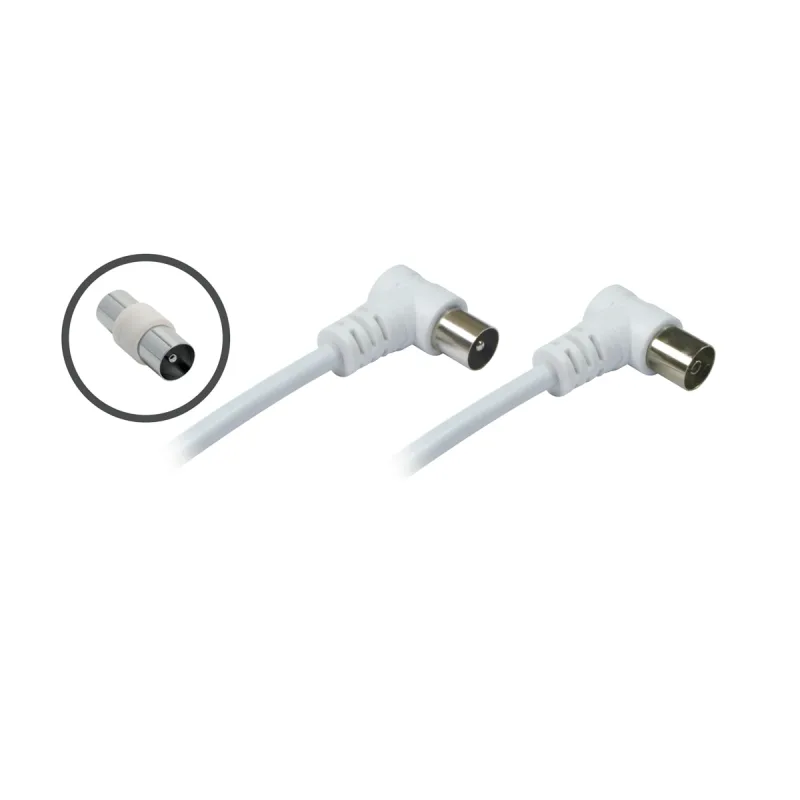 Metronic - Prolongador cable coaxial antena TV H-M + adaptador M-M.