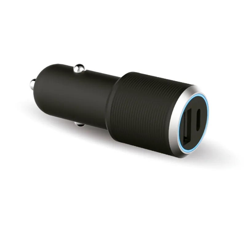 FORCE POWER - Cargador Automóvil Doble USB A+ USB C Power Delivery (12+25W).