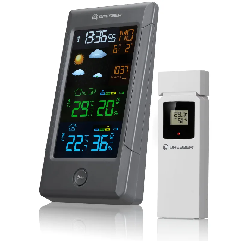 Bresser - Estación Meteorológica ClimateTemp NBF a Color con Señal Horaria DCF.