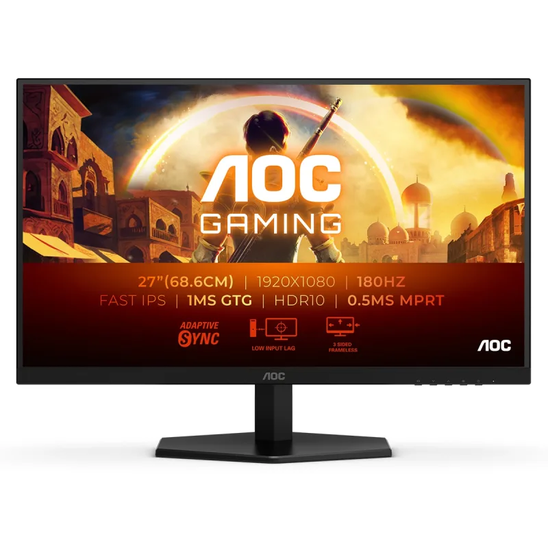 Aoc - Monitor PC Gaming 68,6cm (27') AOC 27G42E, 180 Hz, Full HD IPS, HDR10, Adaptive Sync., G-Sync Compatible.