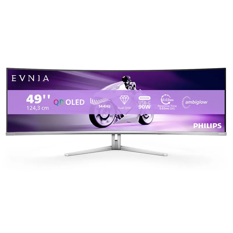 Philips - Monitor PC 124,3 cm (48,9') Philips 49M2C8900L/00, 144 Hz, 5K, QD-OLED.