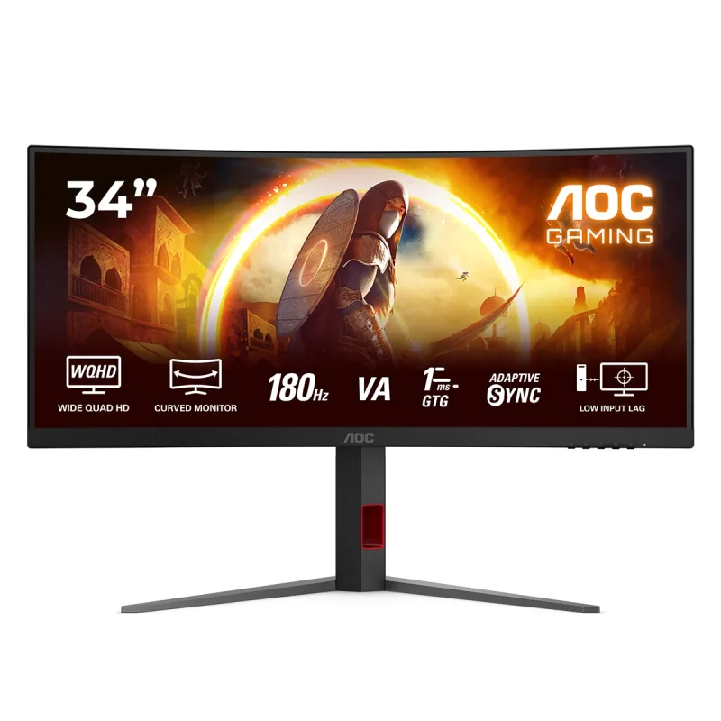 Aoc - Monitor PC curvo Gaming 86,36cm (34') AOC CU34G4, 180 Hz, WQHD.