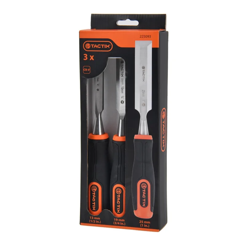 TACTIX - Juego 3 Cinceles para Madera.